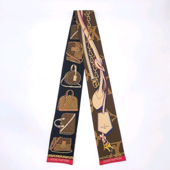 Louis Vuitton M79621 Bandeau Tribute To Brown Multi Silk Scarf w/BOX/COA - Picture 3 of 13